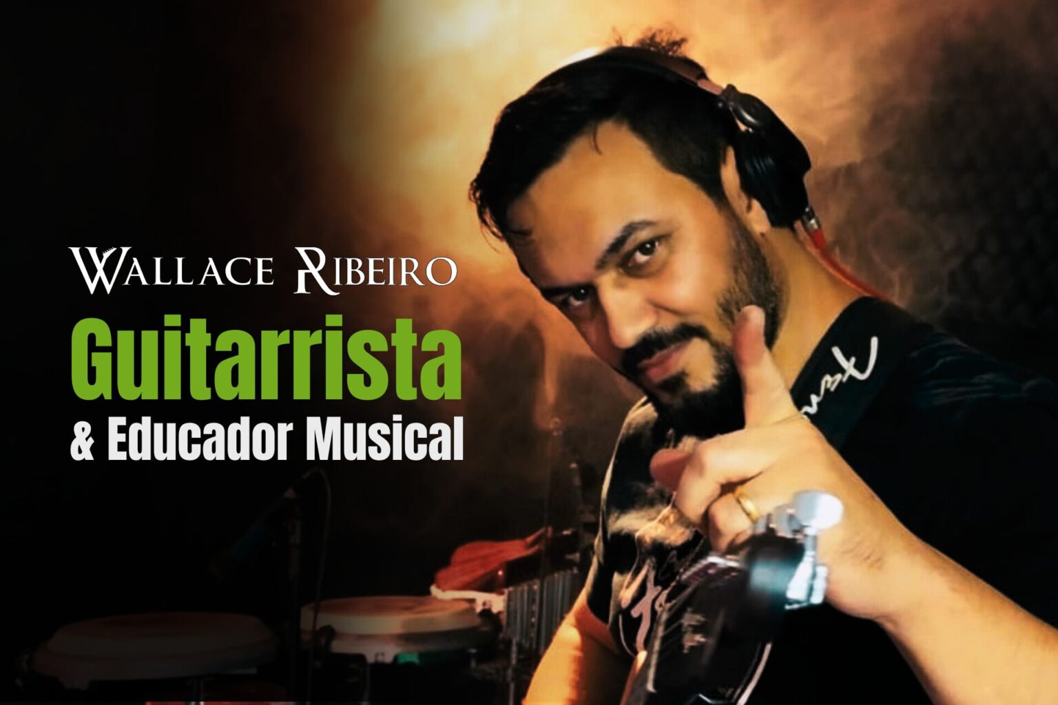 Capa do Vídeo Wallace Ribeiro com A guitarra em um palco